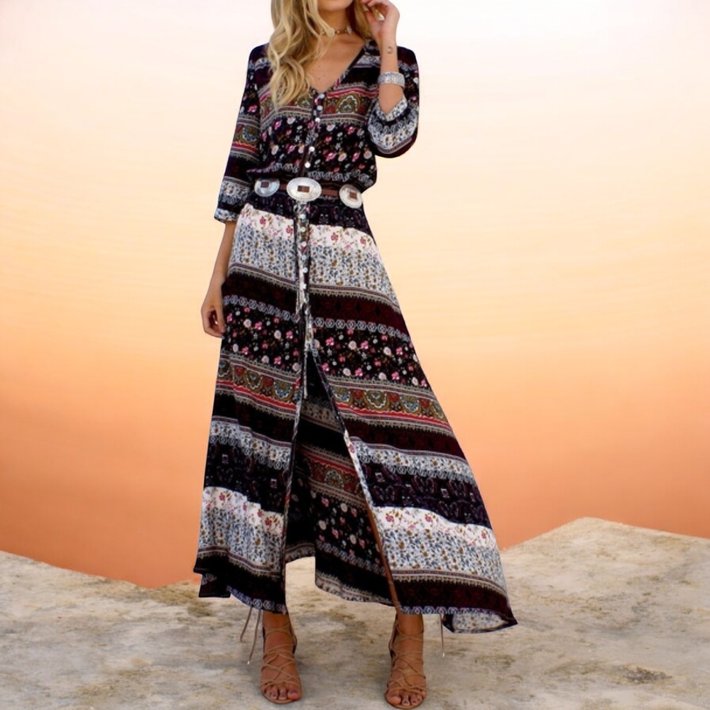 Bohemian Floral Maxi Dress